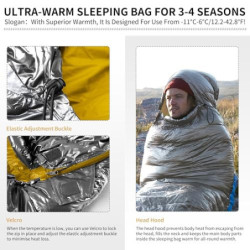 Naturehike Daunenschlafsack Ultraleichte Tragbare Kompackte Winter Schlafsack 4 Jahreszeiten für Erwachsene und Kinder Outdoo