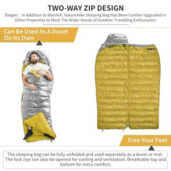 Naturehike Daunenschlafsack Ultraleichte Tragbare Kompackte Winter Schlafsack 4 Jahreszeiten für Erwachsene und Kinder Outdoo