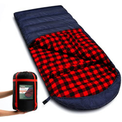 PALLYGO 0 Grad Schlafsack Baumwolle Flanell Schlafsäcke für Erwachsene Kaltes Wetter Camping Winter Zero Grad Warmes Wetter G