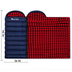 PALLYGO 0 Grad Schlafsack Baumwolle Flanell Schlafsäcke für Erwachsene Kaltes Wetter Camping Winter Zero Grad Warmes Wetter G