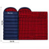 PALLYGO 0 Grad Schlafsack Baumwolle Flanell Schlafsäcke für Erwachsene Kaltes Wetter Camping Winter Zero Grad Warmes Wetter G