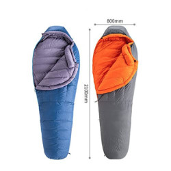 Schlafsäcke Winter-Gänsedaunenschlafsack, 20D Nylon, wasserdicht, warm, tragbar, für Reisen und Camping  Grau, Einheitsgröße 