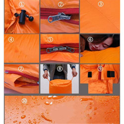 Sehr Warmer weißer Gänsedaunen-Schlafsack für Erwachsene im Mumienstil, geeignet für den Winter, Thermisch, 4 Arten von Dicke