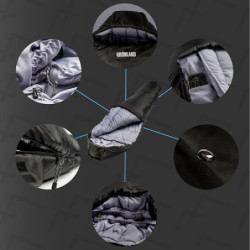 EXPLORER® GRÖNLAND Schlafsack -23°C -5°C [350GSM] 3-4 Jahreszeiten Winter Mumienschlafsack Erwachsene[1900g] 230x82x55cm Zip-