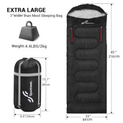 Schlafsack 3-4 Jahreszeiten Deckenschlafsäcke - 220 x 84 cm Wasserdichter Leichter Deckenschlafsack für Camping, Reisen und O
