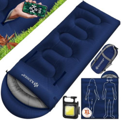 KESSER® Schlafsack Outdoor 220cm x 83cm | Deckenschlafsack 3-4 Jahreszeiten | Camping-Sleeping-Bag für Erwachsene | Leicht Tr
