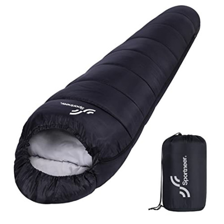 Schlafsack Outdoor Mumienschlafsack: Sportneer 3–4 Jahreszeiten Leichtes Wasserabweisend Schlafsack 5 ℃ - 15 ℃ für Reise Fest