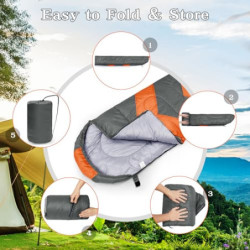 Zusentee Schlafsack 3-4 Jahreszeite für Outdoor Camping Warme Einzelne Erwachsene Wasserdicht Leichter Ultraleicht Schlafsack