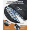 Sportneer Schlafsack Outdoor - Winterschlafsack Flanell 220 x 85 cm Schlafsack Winter mit Abnehmbarer Kapuze, Kompakt Deckens