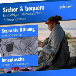 Gipfelsport Ultraleicht Schlafsack 3 Jahreszeiten [-10°C, 0°C] Ultralight Sleeping Bag [1300g] Ultraleichter Mumienschlafsack