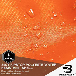 Bessport Schlafsack 3-4 Jahreszeiten Wasserabweisend Winter Mumienschlafsack Temperatur 0°C Warm für Outdoor Camping Festival