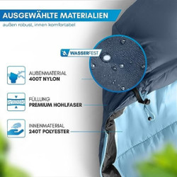 NORDMUT® Schlafsack Outdoor 4-Jahreszeiten [300 GSM] -4°C bis 6°C Schlafsack Kleines Packmaß - Sleeping Bag Camping, Trekking
