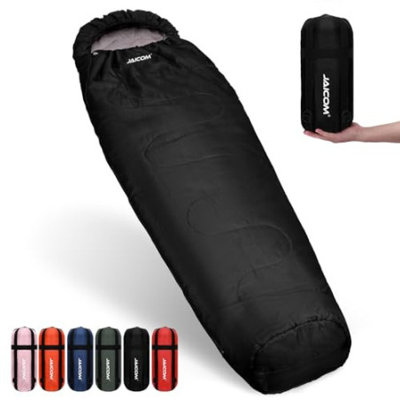 JAICOM Schlafsack - 3, 4 Jahreszeiten Ultraleicht Mumienschlafsack [800g/1600g], Schlafsack Kleines Packmaß & Erwachsene - Ou