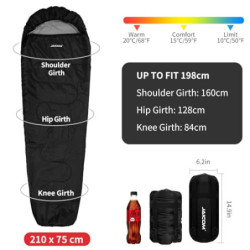 JAICOM Schlafsack - 3, 4 Jahreszeiten Ultraleicht Mumienschlafsack [800g/1600g], Schlafsack Kleines Packmaß & Erwachsene - Ou