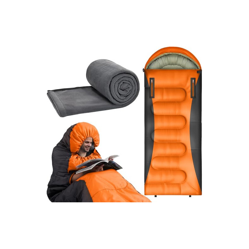 Witnewrage Schlafsack für 4 Jahreszeiten, Schlafsack Outdoor Sommer & Winter mit Camping Decke, Tragbare Schlafsack Erwachsen