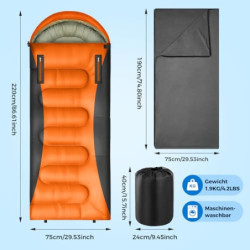Witnewrage Schlafsack für 4 Jahreszeiten, Schlafsack Outdoor Sommer & Winter mit Camping Decke, Tragbare Schlafsack Erwachsen