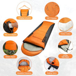 Witnewrage Schlafsack für 4 Jahreszeiten, Schlafsack Outdoor Sommer & Winter mit Camping Decke, Tragbare Schlafsack Erwachsen