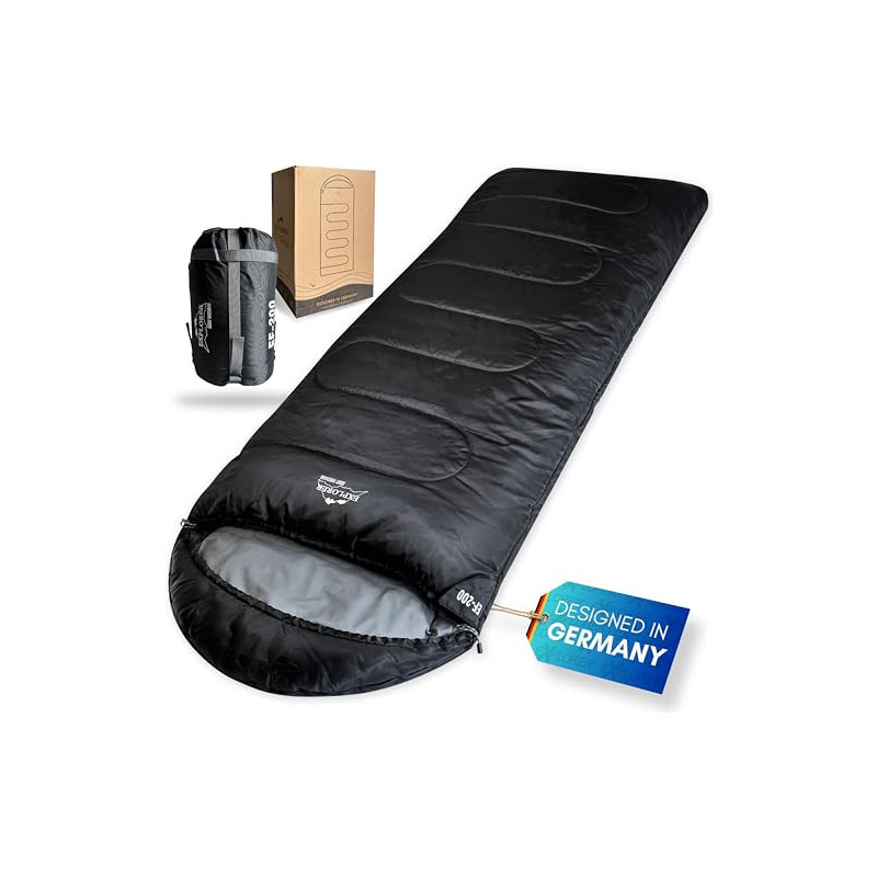 EXPLORER® EF-200 XXL Deckenschlafsack -18°C +3°C [400GSM] Schlafsack Gäste Decke 3-4 Jahreszeiten 220 x 80 cm Winter Erwachse