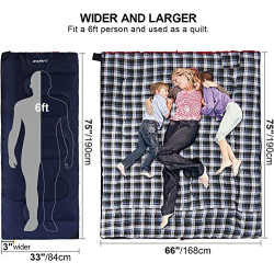 REDCAMP XL Baumwoll Schlafsack warm für Erwachsene,Bequeme Flanell Kompakt deckenschlafsack 3-4 Jahreszeit Kaltes Wetter Outd