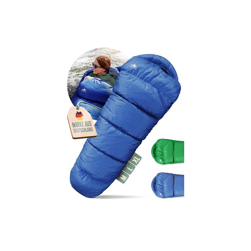 ONLYHIKE® Innovativer 3 Jahreszeiten Schlafsack Outdoor [L] | Mumienschlafsack Kombinierbar & Ultraleicht für Wandern, Trekki
