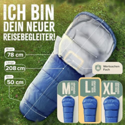 ONLYHIKE® Innovativer 3 Jahreszeiten Schlafsack Outdoor [L] | Mumienschlafsack Kombinierbar & Ultraleicht für Wandern, Trekki