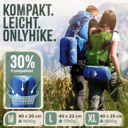 ONLYHIKE® Innovativer 3 Jahreszeiten Schlafsack Outdoor [L] | Mumienschlafsack Kombinierbar & Ultraleicht für Wandern, Trekki
