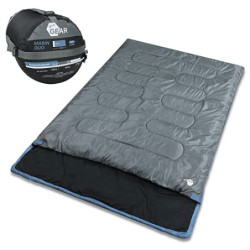 your GEAR 2 Mann Schlafsack Marin -7°C Deckenschlafsack 220x150 cm Doppelschlafsack 3-4 Jahreszeiten Blau Grau