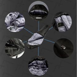 EXPLORER® Comfort XL Schlafsack -23°C -5°C [350GSM] 3-4 Jahreszeiten Winter Mumienschlafsack Schwarz für Erwachsene[2000g] 23