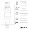 EXPLORER® Comfort XL Schlafsack -23°C -5°C [350GSM] 3-4 Jahreszeiten Winter Mumienschlafsack Schwarz für Erwachsene[2000g] 23