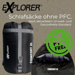 EXPLORER® Comfort XL Schlafsack -23°C -5°C [350GSM] 3-4 Jahreszeiten Winter Mumienschlafsack Schwarz für Erwachsene[2000g] 23