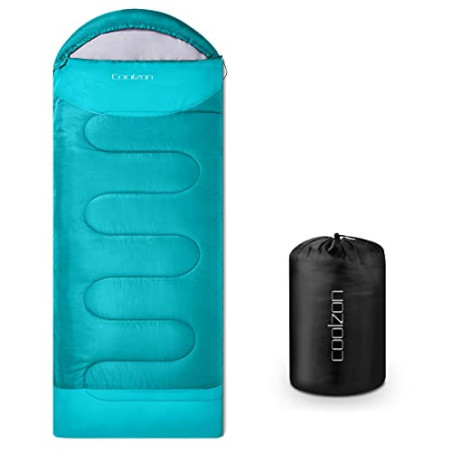 Coolzon Schlafsack Outdoor für Camping 3-4 Jahreszeiten, Erwachsene Deckenschlafsack Kleines Packmaß Ultraleicht Tragetasche,