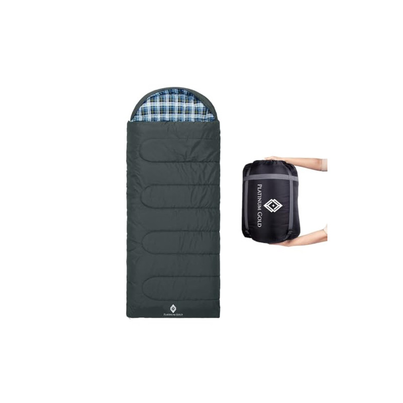PLATINUM GOLD Flanellschlafsack für Erwachsene, 3–4-Jahreszeiten-XL-Schlafsack, Einzelschlafsack für 1 Person, Schlafsack Out PLATINUM GOLD Flanellschlafsack für Erwachsene, 3–4-Jahreszeiten-XL-Schlafsack, Einzelschlafsack für 1 Person, Schlafsack Out