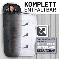 KARIVER Schlafsack 3-4 Jahreszeiten  360GSM / 2kg  wasserabweisend, waschmaschinenfester Deckenschlafsack für Outdoor & Indoo