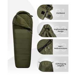 OneTigris Schlafsack Outdoor kleines Packmaß 3 Jahreszeiten 8 °C -15 °C Mumienschlafsack Ultraleicht kompakt für Camping, Rei