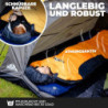 ACTIVE SPARK Schlafsack Winter & 3 Jahreszeiten – wasserabweisend & atmungsaktiv – Nie mehr kalte Füße Dank Taschenwärmer-Tas