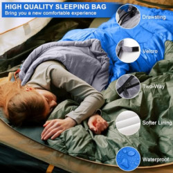 Schlafsack 3-4 Jahreszeiten - 220 x 85 cm Wasserdichter Leichter Deckenschlafsack, Schlafsack Winter Outdoor Sleeping Bag Tra