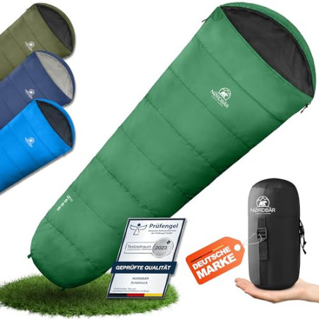 NORDBÄR® Schlafsack 3 Jahreszeiten & Sommer Ultraleicht  750g/1500g  | Kleines Packmaß | Outdoor Camping Sommerschlafsack  10