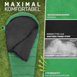 NORDBÄR® Schlafsack 3 Jahreszeiten & Sommer Ultraleicht  750g/1500g  | Kleines Packmaß | Outdoor Camping Sommerschlafsack  10
