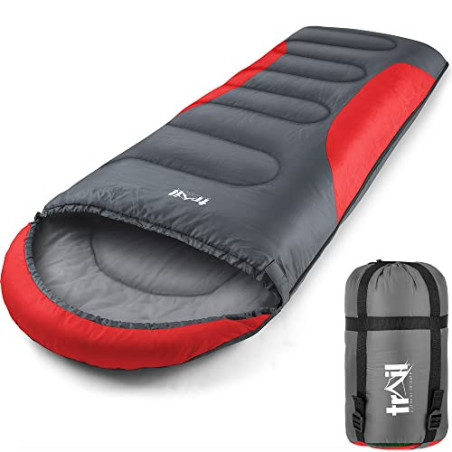 Trail-Alpin-Schlafsack mit Kapuze – 250 g Schlafsack, 3-Jahreszeiten- Schlafsack. Leicht, kleines Packmaß – mit Kapuze und Ko