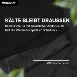 MONTARAY Mumienschlafsack bis -10°C INKL. KISSEN für 3-4 Jahreszeiten 300GSM - Outdoor Winter-Schlafsack & Sommer-Schlafsack 