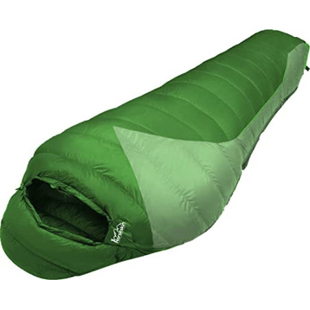 Norskskin Leichter Schlafsack 4 Jahreszeiten 0°C bis -23°C - Mumienschlafsack extra lang  230 x 82 cm  - wasserabweisender Sc