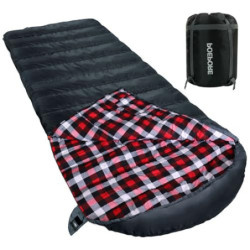 Poepore Schlafsack Outdoor Winter für Erwachsene Extra Breit 4 Jahreszeiten XXL Schlafsäcke Warmer Baumwolle Flanell Deckensc