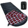 Poepore Schlafsack Outdoor Winter für Erwachsene Extra Breit 4 Jahreszeiten XXL Schlafsäcke Warmer Baumwolle Flanell Deckensc