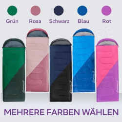 Clostnature Schlafsack Outdoor mit Erwachsene, Leichter Schlafsäcke für Camping, 3-4 Jahreszeiten Deckenschlafsäcke mit Klein