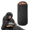 Kingcamp Flanellschlafsack 100 cm breit XXL, Warm Schlafsack mit Reißverschluss für Arme, 3-4 Jahreszeiten Schlafsäcke groß, 