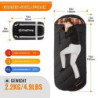 Kingcamp Flanellschlafsack 100 cm breit XXL, Warm Schlafsack mit Reißverschluss für Arme, 3-4 Jahreszeiten Schlafsäcke groß, 