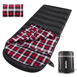 Poepore XXL Schlafsack Outdoor für Erwachsene 3–4 Jahreszeiten Baumwolle Flanellfutter Camping Schlafsäcke Winter Deckenschla