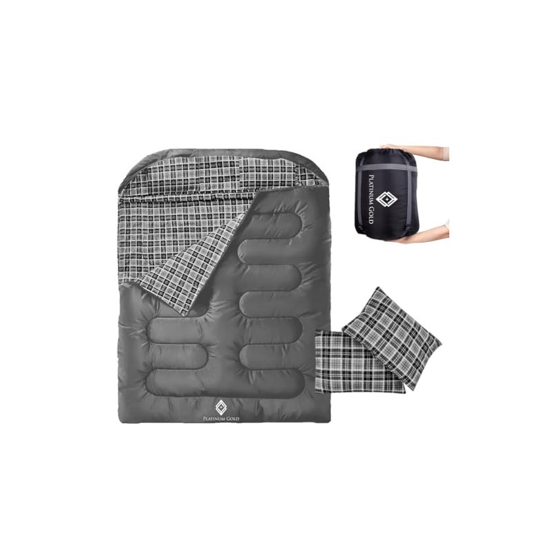 Flanellschlafsack für Erwachsene, 3–4 Jahreszeiten XL-Schlafsack, Schlafsack für 2 Personen, Outdoor-Sommerschlafsack Grey/G Flanellschlafsack für Erwachsene, 3–4 Jahreszeiten XL-Schlafsack, Schlafsack für 2 Personen, Outdoor-Sommerschlafsack Grey/G