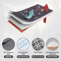 Flanellschlafsack für Erwachsene, 3–4 Jahreszeiten XL-Schlafsack, Schlafsack für 2 Personen, Outdoor-Sommerschlafsack  Grey/G