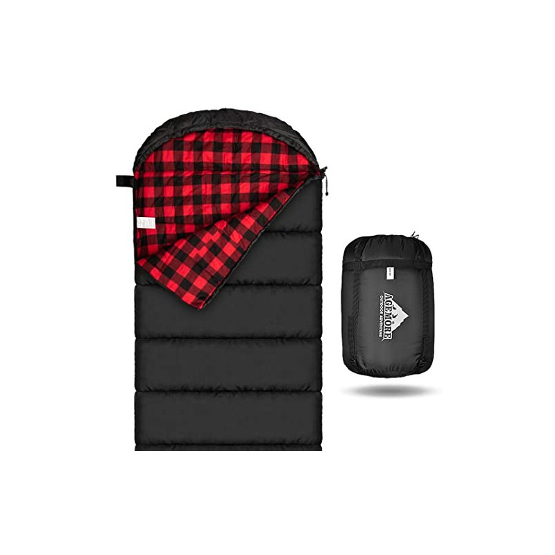 Mcota Schlafsack aus Baumwollflanell für Erwachsene, Futter aus 100% Baumwolle, Schlafsack für Camping, Wandern, Reisen, leic